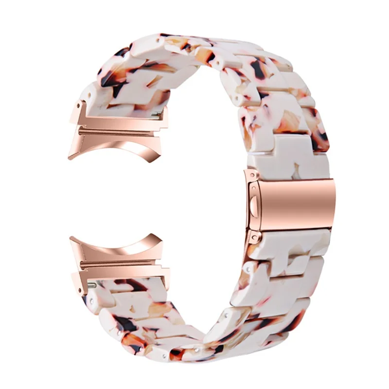 For Samsung Galaxy Watch 5 40mm / 44mm / Watch 5 Pro 45mm Resin Watch Band Stainless Steel Buckle Strap Bracelet - Nougat Pattern