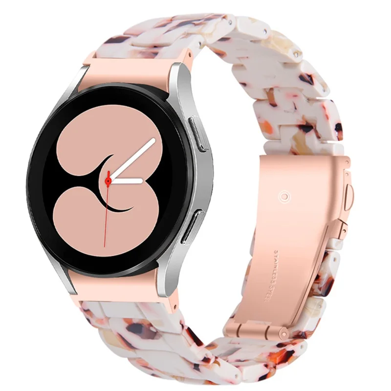 For Samsung Galaxy Watch 5 40mm / 44mm / Watch 5 Pro 45mm Resin Watch Band Stainless Steel Buckle Strap Bracelet - Nougat Pattern