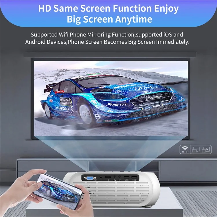 T9 HD 1080P Projector Projector de Home Theater Portátil Projector de Lente Revestida de Camadas Múltiplas Para Escritório, Escola (versão Padrão) - Plugue Nos Eua