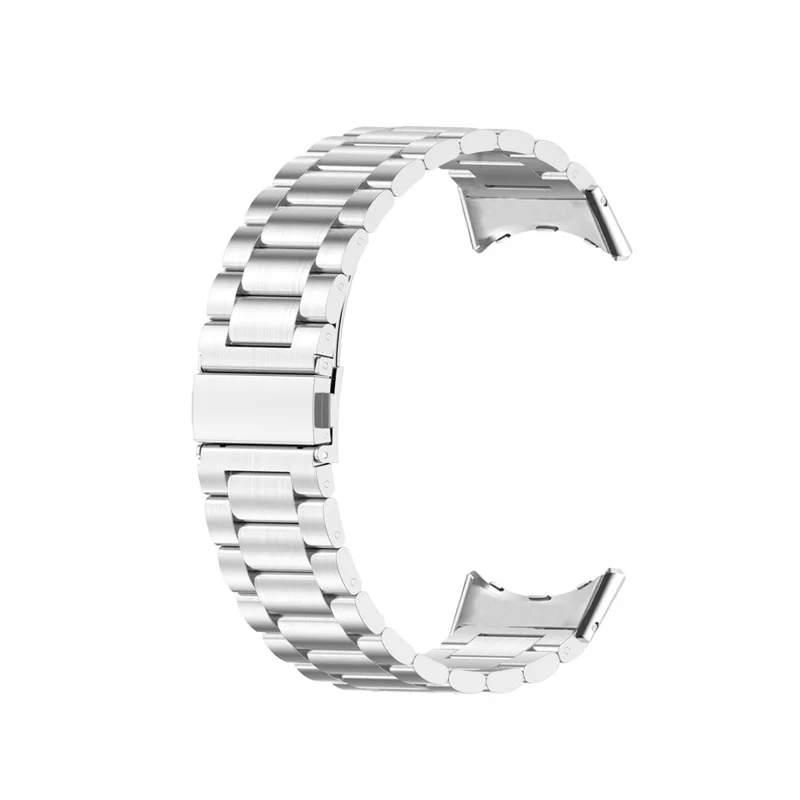 For Google Pixel Watch 4 41mm / Watch 3 41mm / Watch 2 / Watch Stainless Steel Wristband Metal Buckle Clasp 3 Beads Watch Strap Bracelet -  Silver