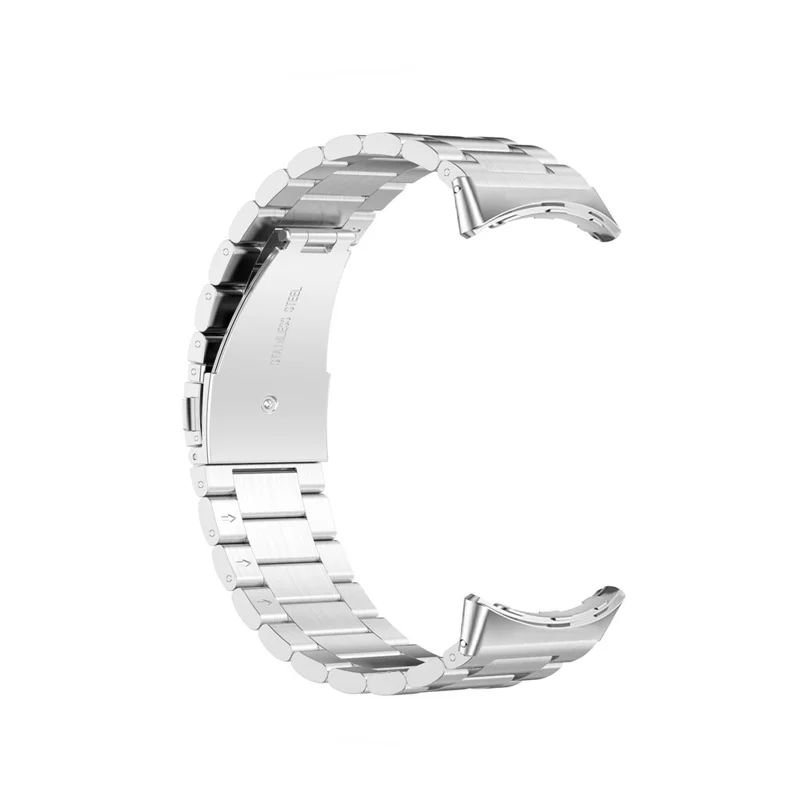 For Google Pixel Watch 4 41mm / Watch 3 41mm / Watch 2 / Watch Stainless Steel Wristband Metal Buckle Clasp 3 Beads Watch Strap Bracelet -  Silver