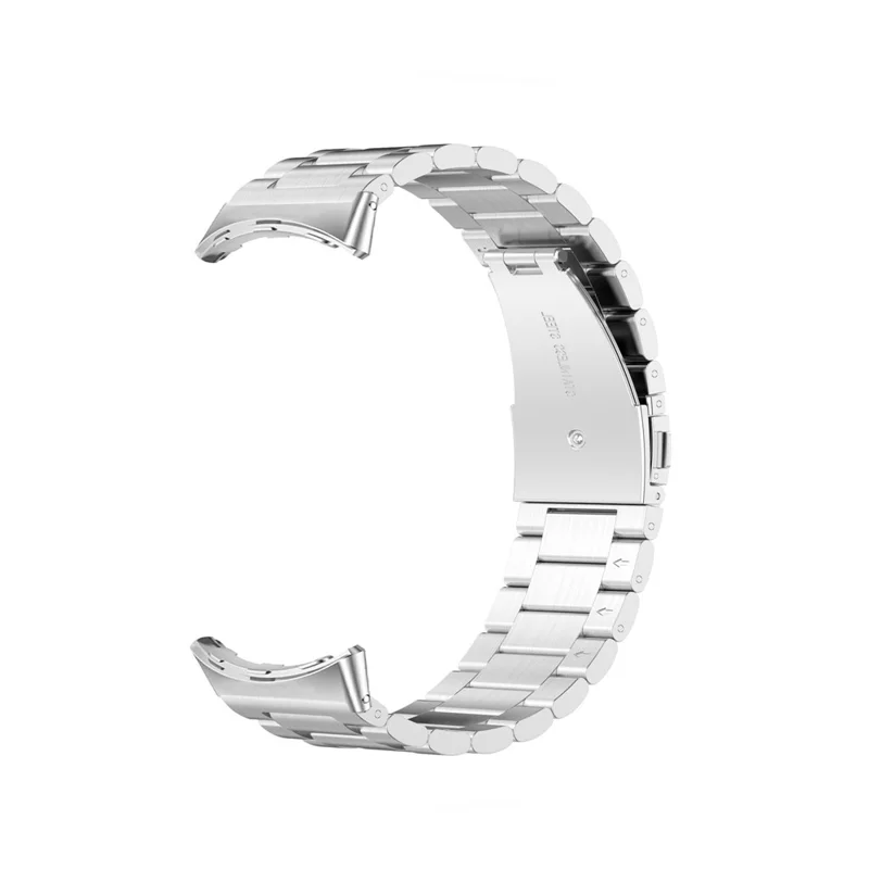 For Google Pixel Watch 4 41mm / Watch 3 41mm / Watch 2 / Watch Stainless Steel Wristband Metal Buckle Clasp 3 Beads Watch Strap Bracelet -  Silver