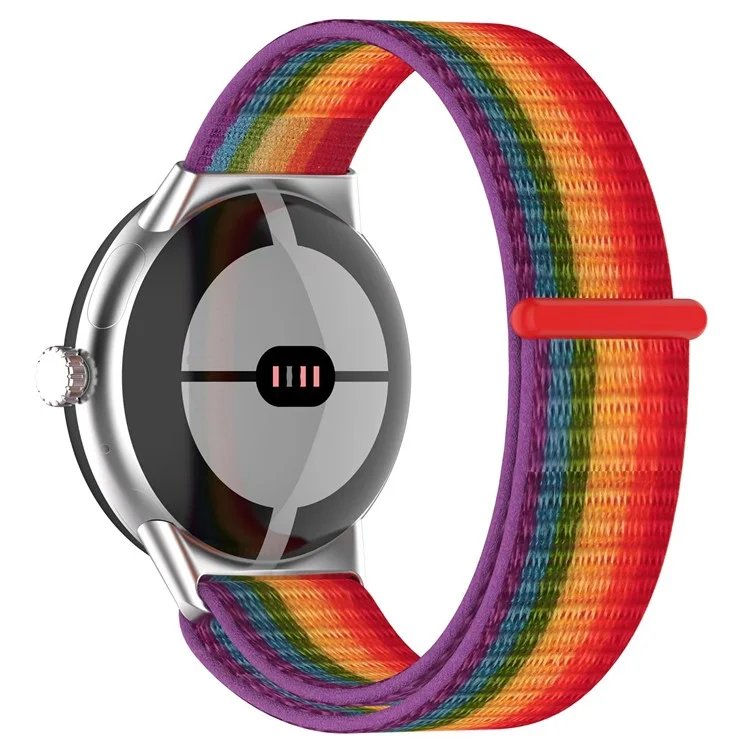 For Google Pixel Watch 3 41mm / Watch 2 / Pixel Watch Nylon Loop Fasten Watch Band Breathable Sport Wrist Band Replacement - Black