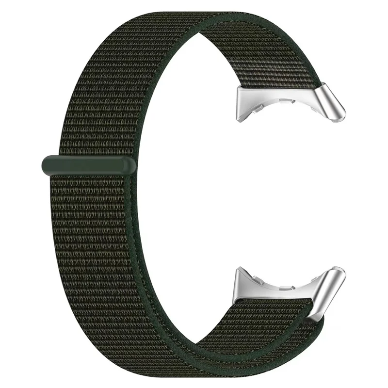 For Google Pixel Watch 3 41mm / Watch 2 / Pixel Watch Nylon Loop Fasten Watch Band Breathable Sport Wrist Band Replacement - Army Green