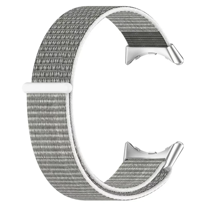 For Google Pixel Watch 3 41mm / Watch 2 / Pixel Watch Nylon Loop Fasten Watch Band Breathable Sport Wrist Band Replacement - Grey White