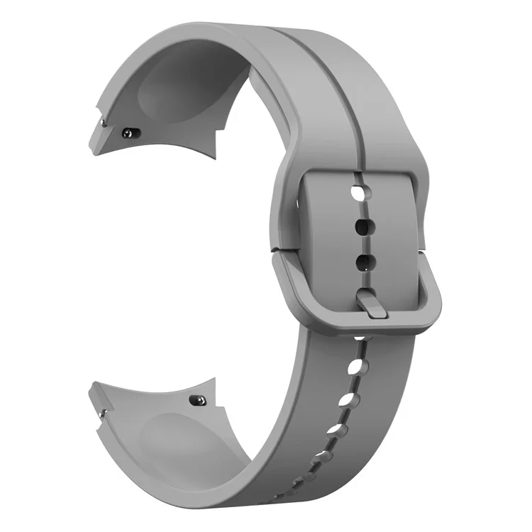 For Samsung Galaxy Watch6 40mm 44mm / Watch6 Classic 43mm 47mm / Watch 5 40mm 44mm / 5 Pro 45mm / Watch4 40mm 44mm Silicone Watch Band Replacement Wrist Strap with Buckle - Grey