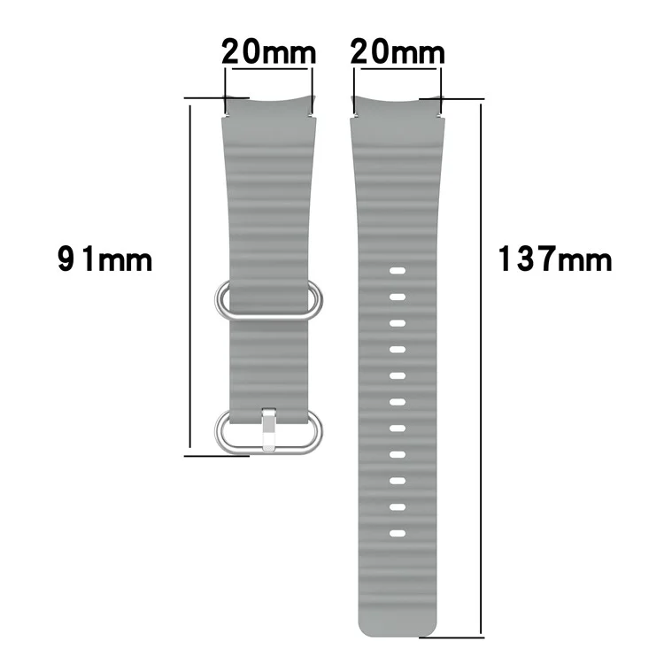 Para Samsung Galaxy Watch6 40mm 44mm / Watch6 Classic 43mm 47mm / Watch 5 40mm 44mm / 5 Pro 45mm / Watch4 40mm 44mm Classic Solid Color Silicone Watch Strap Wave Design Replacement Wrist Band - Preto