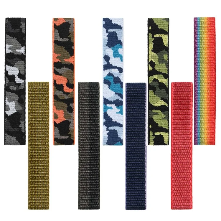 Для Garmin Descent G1 / Fenix 7 / 6 Pro / 5 Plus Nylon Watch Band Adjustable Sport Loop Strap Wristband Replacement Bracelet - Rainbow