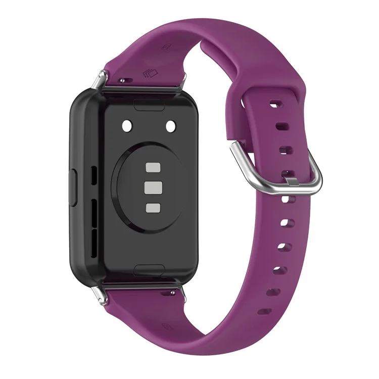 Para Huawei Watch Fit 2 Silicone Watch Band Quick Release Sport Strap Replacement Bracelet - Dark Purple