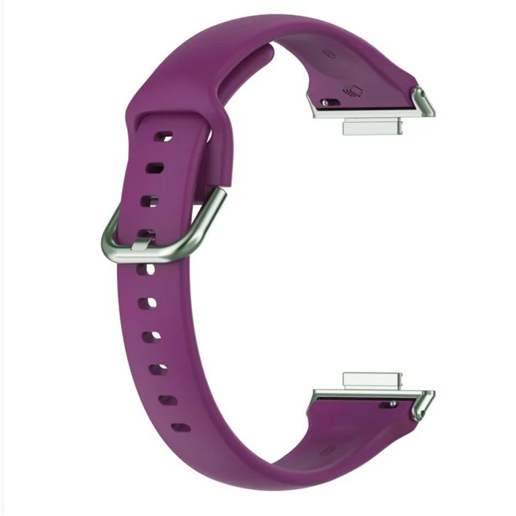 Para Huawei Watch Fit 2 Silicone Watch Band Quick Release Sport Strap Replacement Bracelet - Dark Purple