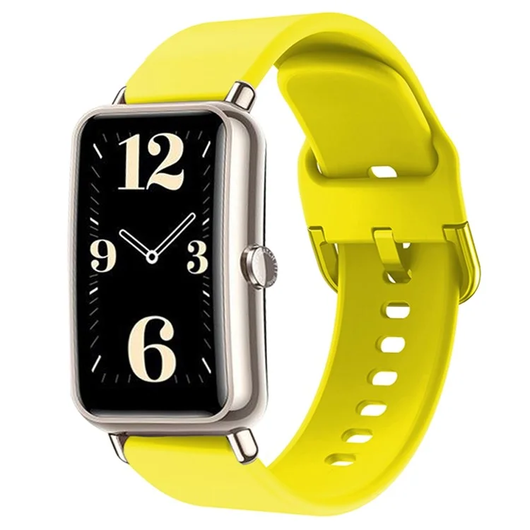 Für Huawei Watch Fit mini / Talkband B3 / Talkband B6 Soft Silikon-Uhrenarmband 16mm Quick Release Ersatz-Armband mit bunter Schnalle - Gelb