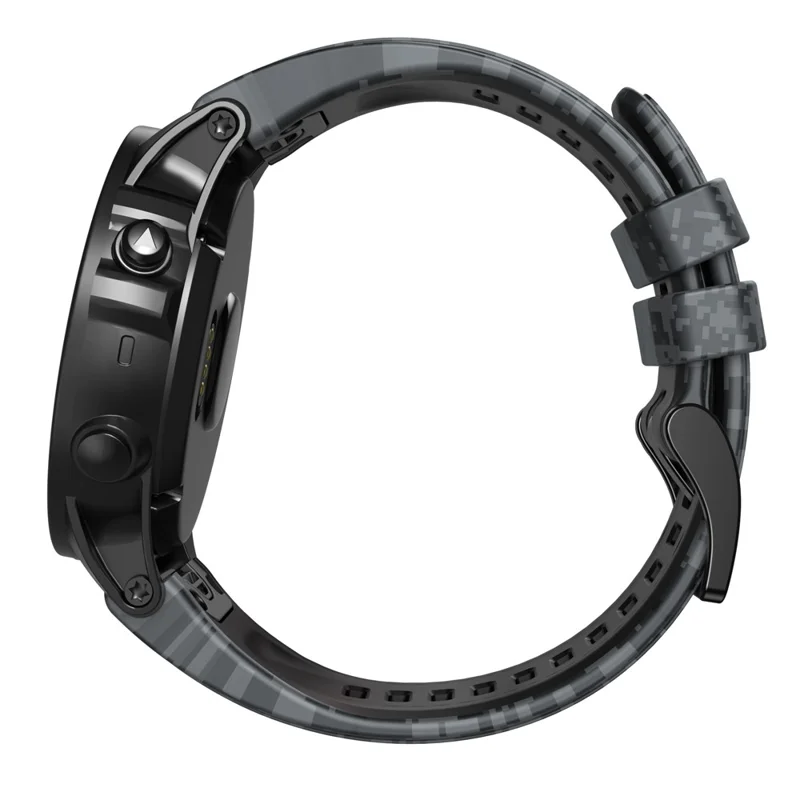 For Garmin Fenix Enduro / Tactix Delta / Tactix 7 Pro Printed Pattern Watch Band Soft Silicone 26mm Quick Release Wristband Strap - Digital Camouflage