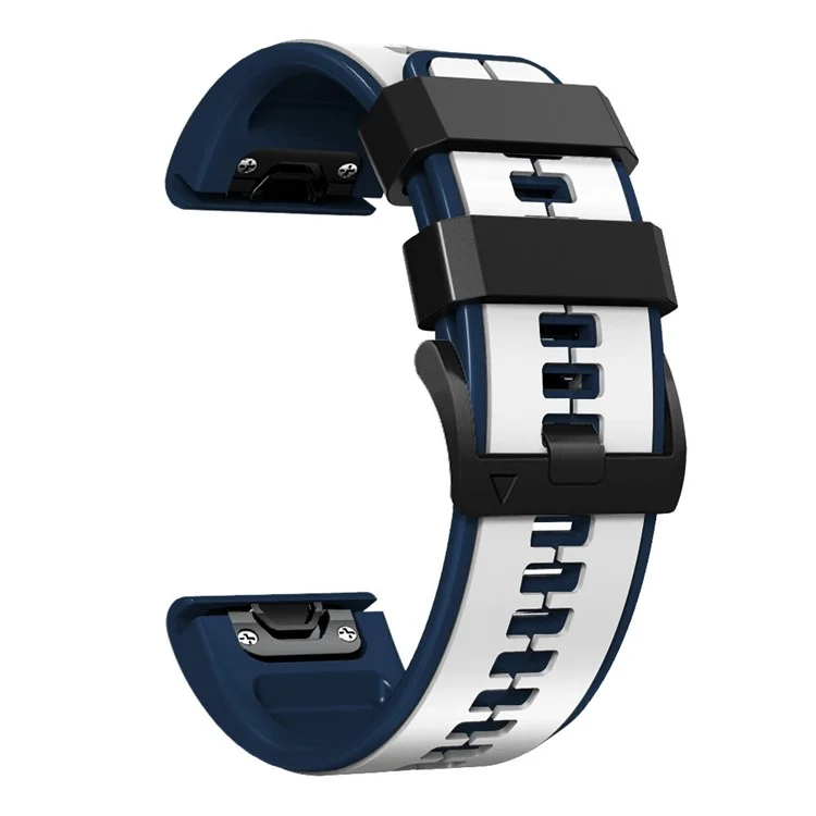Pour Garmin Enduro / Delta Tactix / Tactix 7 Pro Pin Texture Silicone Watch Band 26 mm Double Couleurs Strap de Propriété de Remplace - Blanche / Bleu Foncé