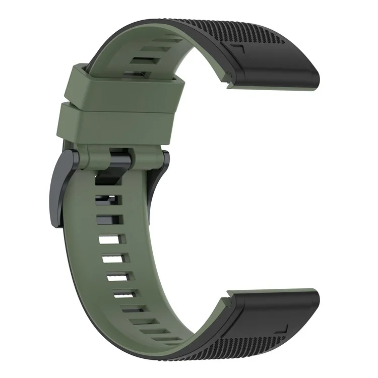 Para Garmin Enduro / Tactix Delta / Tactix 7 Pro Banda de Reemplazo de Colores Dobles para la Muñeca 26mm Correa de Reloj de Silicona Texturizada - Verde Oscuro / Negro