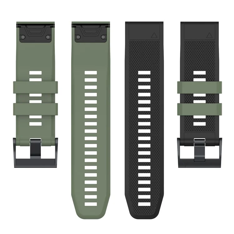 Para Garmin Enduro / Tactix Delta / Tactix 7 Pro Banda de Reemplazo de Colores Dobles para la Muñeca 26mm Correa de Reloj de Silicona Texturizada - Verde Oscuro / Negro