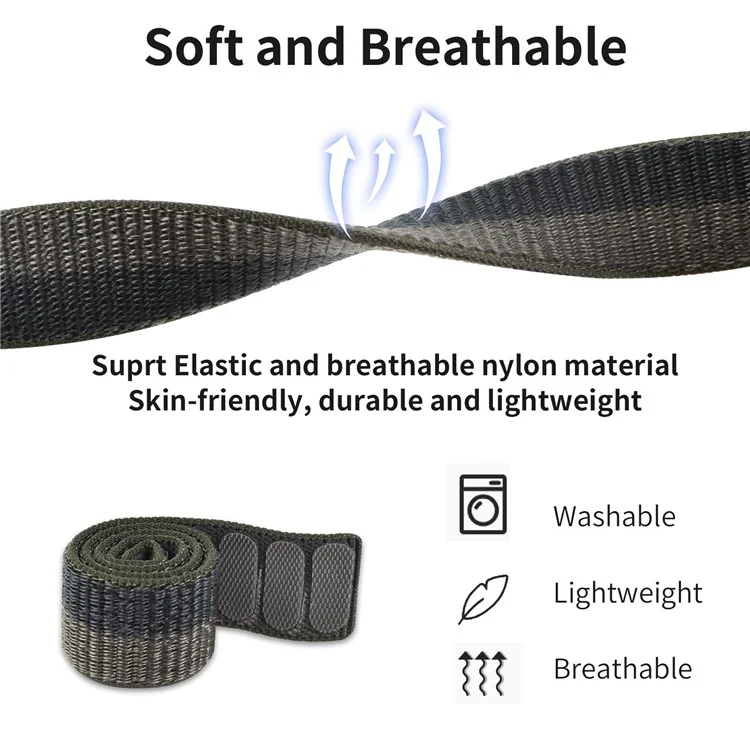 Pour Garmin Tactix 7 Pro / Fenix 7X / 6X Pro Remplacement de la bande de montre en nylon 26 mm Sangle de poignet ajustable à bande magique - Camouflage Gris