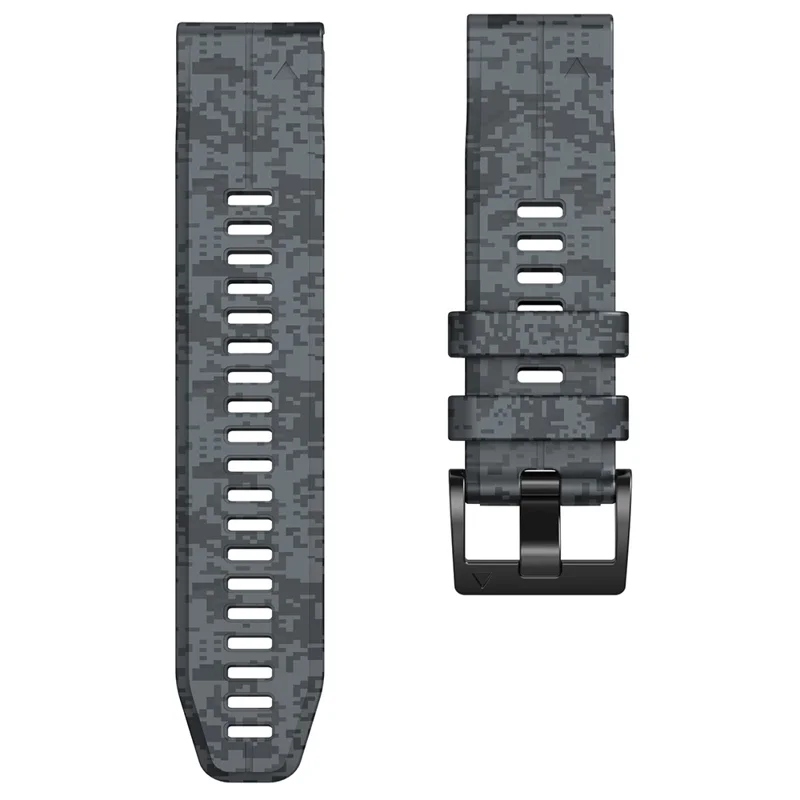 For Garmin Descent G1 / Instinct 2 / Epix Gen2 Printed Pattern Watch Band Soft Silicone Quick Release Replacement Sport Strap - Digital Camouflage