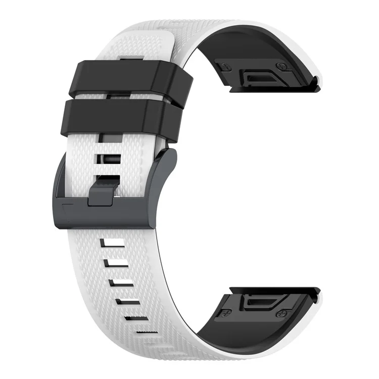 For Garmin Descent G1 / Forerunner 935 / Forerunner 945 Textured Silicone Wrist Watch Band Dual-Color Replacement Strap - White  /  Black