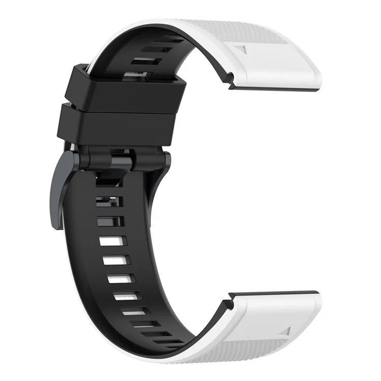 For Garmin Descent G1 / Forerunner 935 / Forerunner 945 Textured Silicone Wrist Watch Band Dual-Color Replacement Strap - White  /  Black