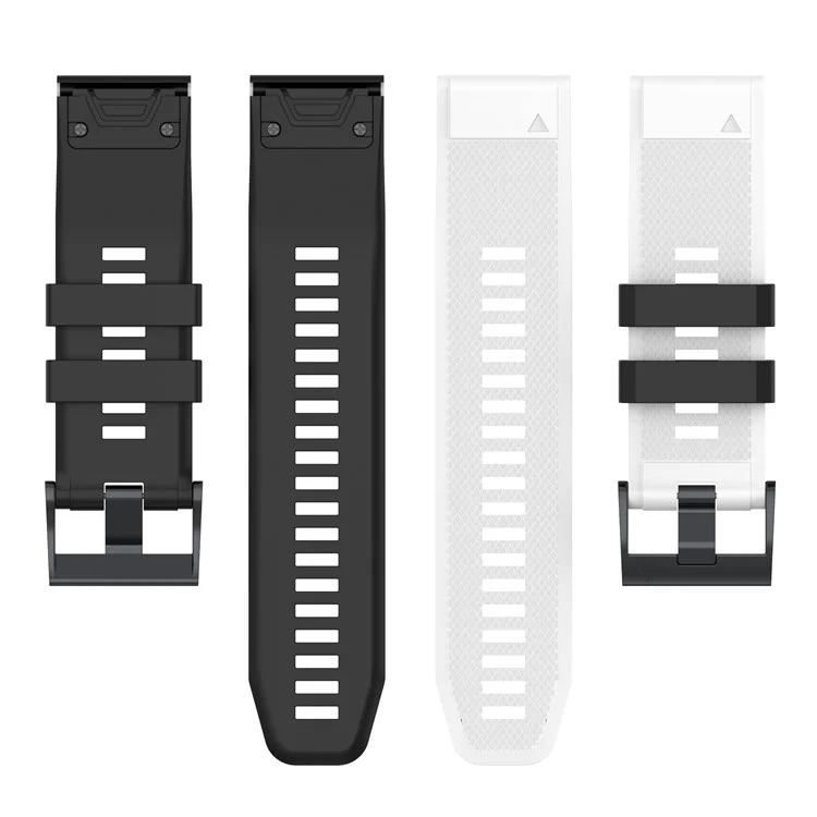 For Garmin Descent G1 / Forerunner 935 / Forerunner 945 Textured Silicone Wrist Watch Band Dual-Color Replacement Strap - White  /  Black