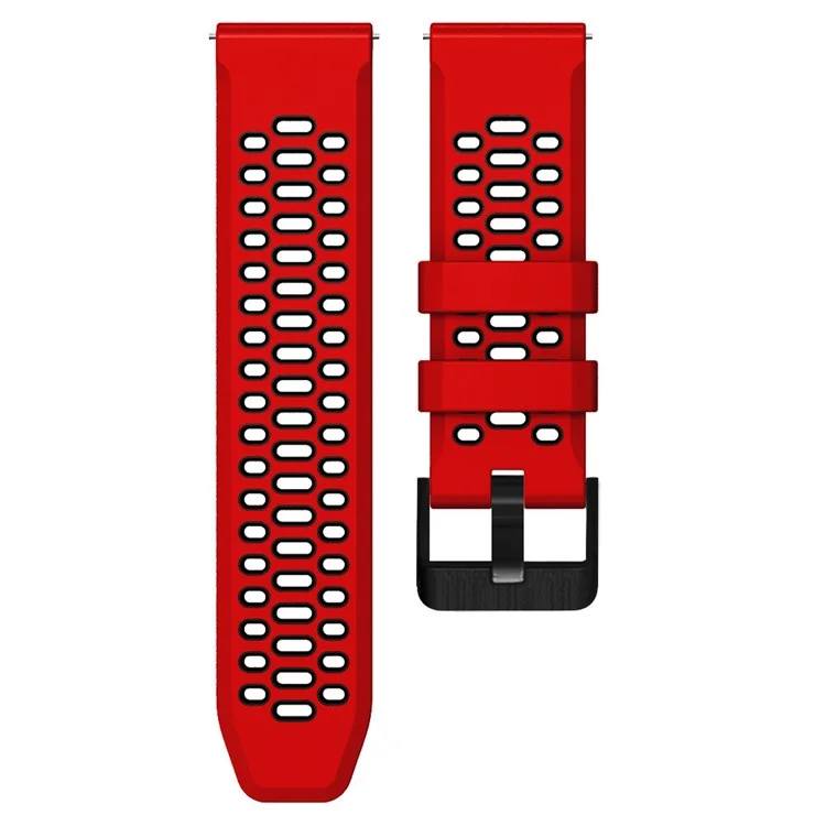 Per Suunto 7 / 9 / 9 Baro Dual-color Cinturino in silicone 24mm Cinturino con design a più fori Rilascio rapido - Rosso / Nero