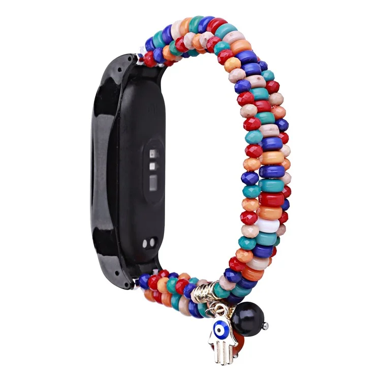 Para Xiaomi Mi Band 5 / Band 6 Beaded Wrap Bracelet Band Holiday Style Replacement Watch Strap - Colorful