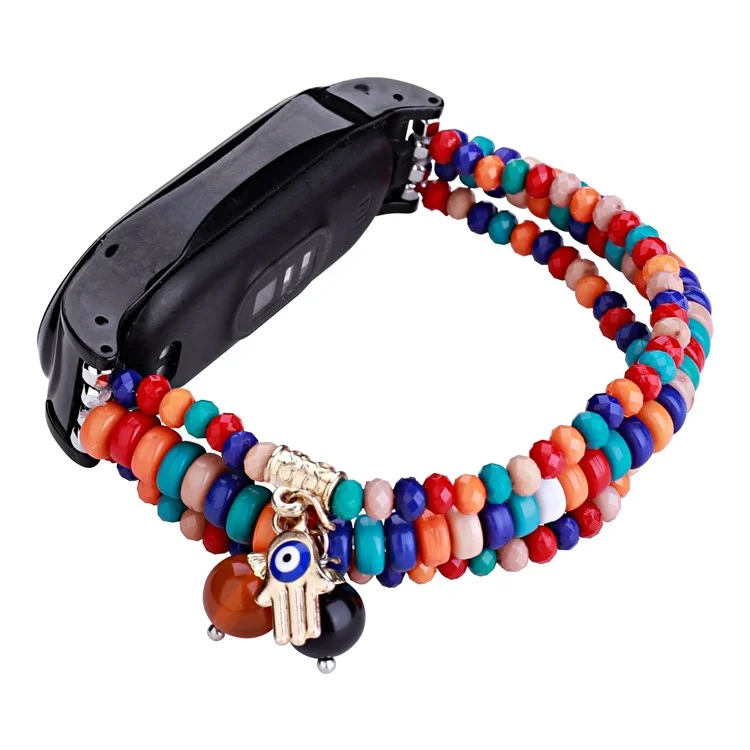 Para Xiaomi Mi Band 5 / Band 6 Beaded Wrap Bracelet Band Holiday Style Replacement Watch Strap - Colorful