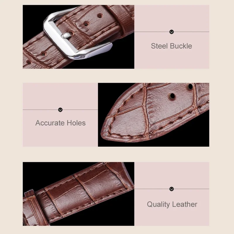 For Fitbit Versa 3 / Sense Genuine Leather Watch Band Crocodile Texture Replacement Strap with Stainless Steel Buckle Bracelet - Brown