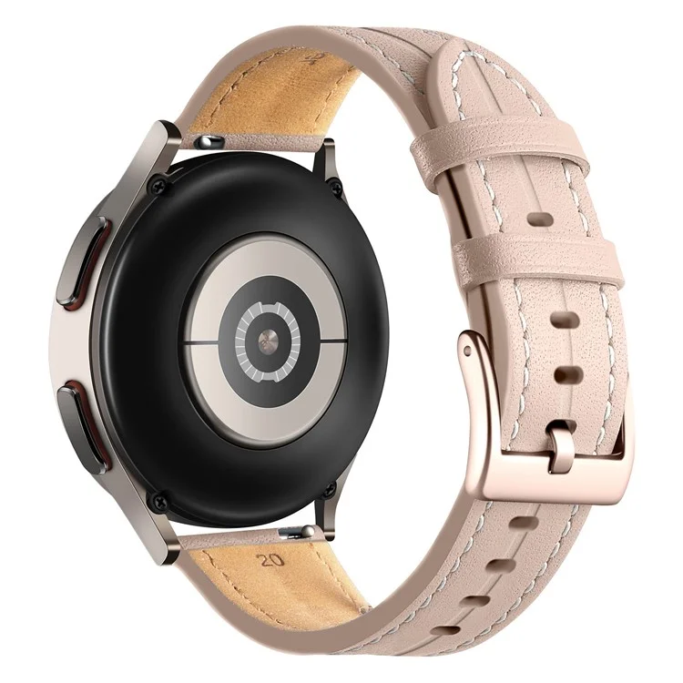 For Coros Pace 2 / Coros Apex 42mm Quick Release Genuine Leather Watch Band 20mm Watch Strap Replacement Bracelet - Light Pink