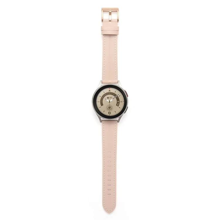 For Coros Pace 2 / Coros Apex 42mm Quick Release Genuine Leather Watch Band 20mm Watch Strap Replacement Bracelet - Light Pink
