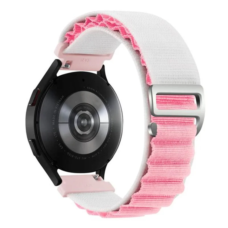 Per Coros Pace 2 / Coros Apex 42mm Sostituzione Cinturino da Polso 20mm Universale Nylon Regolabile Cinturino da Orologio - Bianco / Rosa