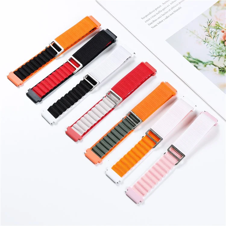 For Coros Pace 2  /  Coros Apex 42mm Replacement Wrist Band 20mm Universal Nylon Adjustable Watch Strap - Orange / Black