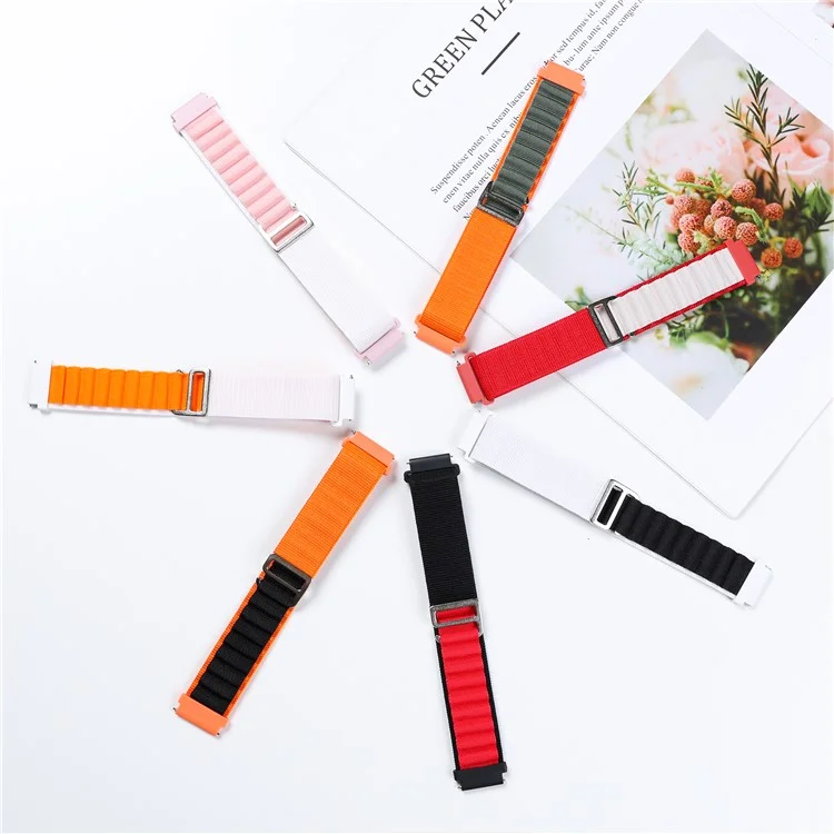 For Coros Pace 2  /  Coros Apex 42mm Replacement Wrist Band 20mm Universal Nylon Adjustable Watch Strap - Orange / Black