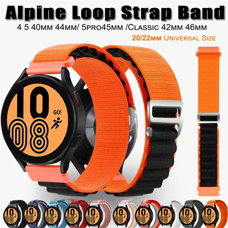 For Coros Pace 2  /  Coros Apex 42mm Replacement Wrist Band 20mm Universal Nylon Adjustable Watch Strap - Orange / Black