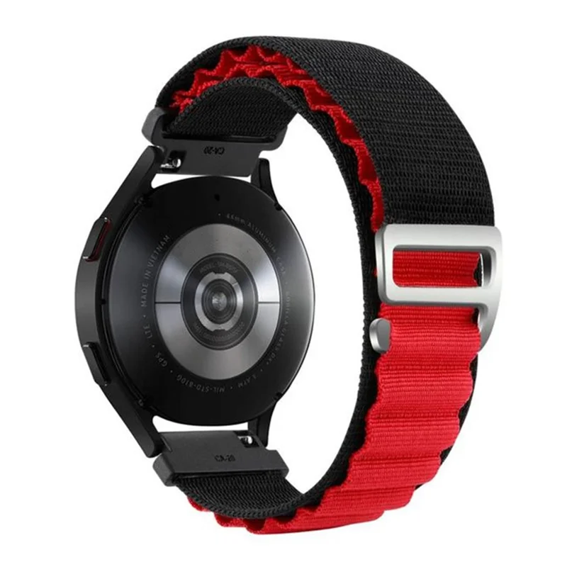 For Coros Pace 2  /  Coros Apex 42mm Replacement Wrist Band 20mm Universal Nylon Adjustable Watch Strap - Black / Red