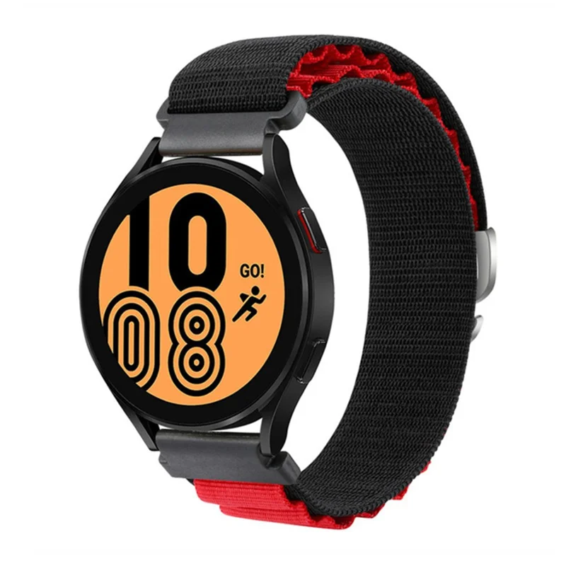 For Coros Pace 2  /  Coros Apex 42mm Replacement Wrist Band 20mm Universal Nylon Adjustable Watch Strap - Black / Red