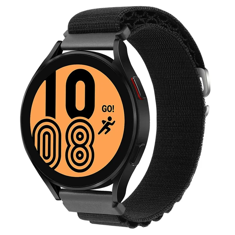 For Garmin Forerunner 255S / Venu 2S Stylish Nylon Wrist Band 18mm Universal Adjustable Smartwatch Strap - Black