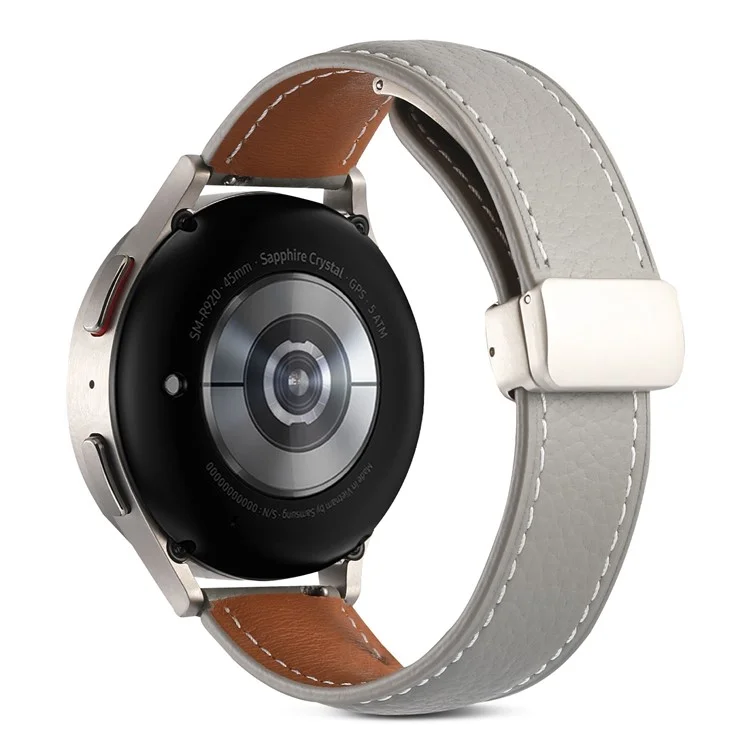 Para Coros Pace 2 / Coros Apex 42mm Correa de reloj de cuero genuino texturizada 20mm Hebilla de mariposa de liberación rápida Reemplazo de correa - Gris