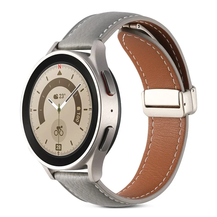 Para Coros Pace 2 / Coros Apex 42mm Correa de reloj de cuero genuino texturizada 20mm Hebilla de mariposa de liberación rápida Reemplazo de correa - Gris