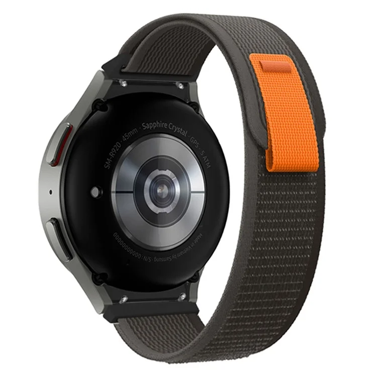 Para Samsung Galaxy Watch6 40mm 44mm / Watch6 Classic 43mm 47mm / Watch 5 40mm 44mm / 5 Pro 45mm / Watch4 40mm 44mm Nylon Band Trail Loop Adjustable Sport Strap - Preto / Cinza