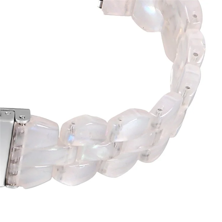 Para Garmin Vivoactive 3 / Vivoactive 3 Music Correa de Reloj de Resina de Repuesto Liberación Rápida de 20 mm Correa de Reloj con Broche Plegable - Blanco Concha