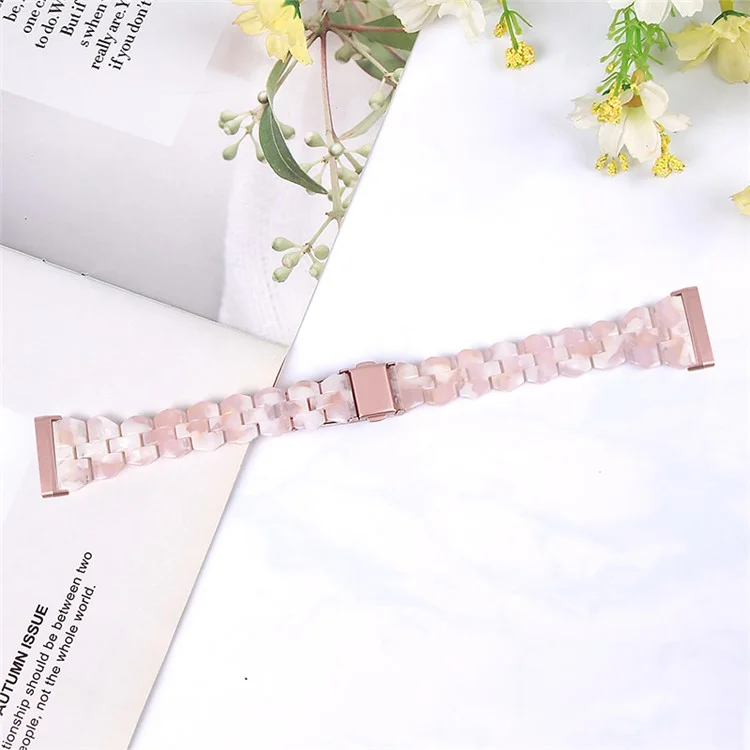For Garmin Vivoactive 3 / Vivoactive 3 Music Replacement Resin Watch Strap Quick Release 20mm Watch Band with Folding Clasp - Pink Flower