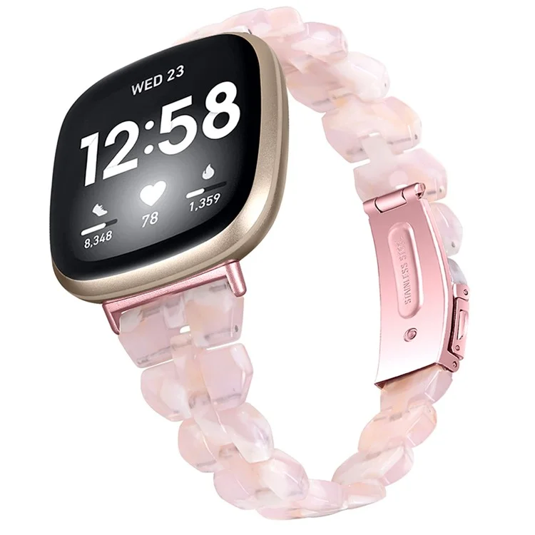 For Garmin Vivoactive 3 / Vivoactive 3 Music Replacement Resin Watch Strap Quick Release 20mm Watch Band with Folding Clasp - Pink Flower