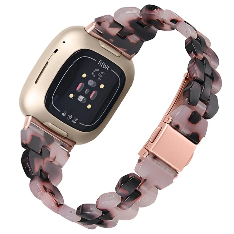For Garmin Vivoactive 3 / Vivoactive 3 Music Replacement Resin Watch Strap Quick Release 20mm Watch Band with Folding Clasp - Pink / Black