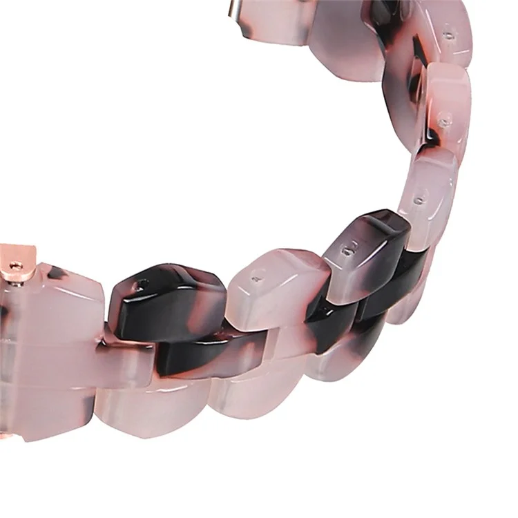 For Garmin Vivoactive 3 / Vivoactive 3 Music Replacement Resin Watch Strap Quick Release 20mm Watch Band with Folding Clasp - Pink / Black
