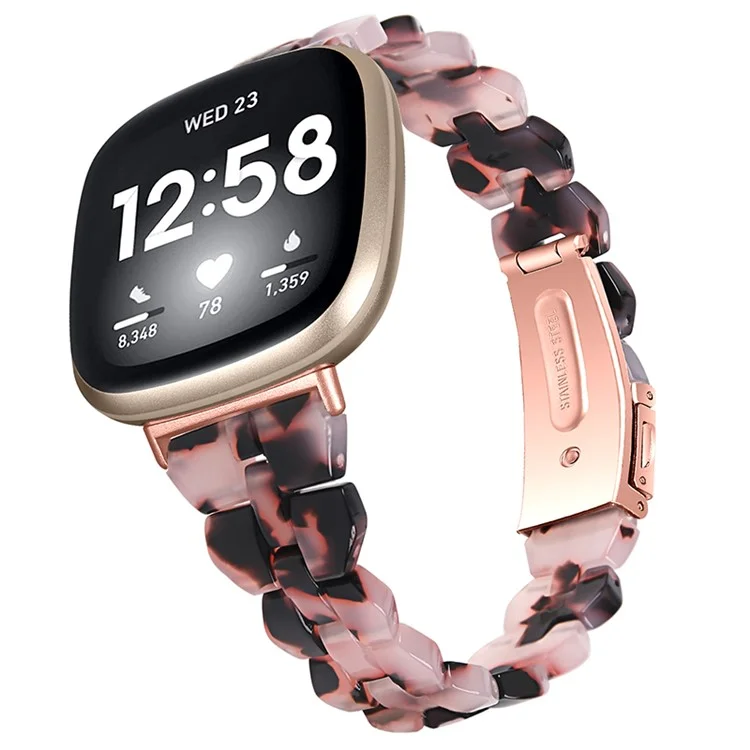 For Garmin Vivoactive 3 / Vivoactive 3 Music Replacement Resin Watch Strap Quick Release 20mm Watch Band with Folding Clasp - Pink / Black