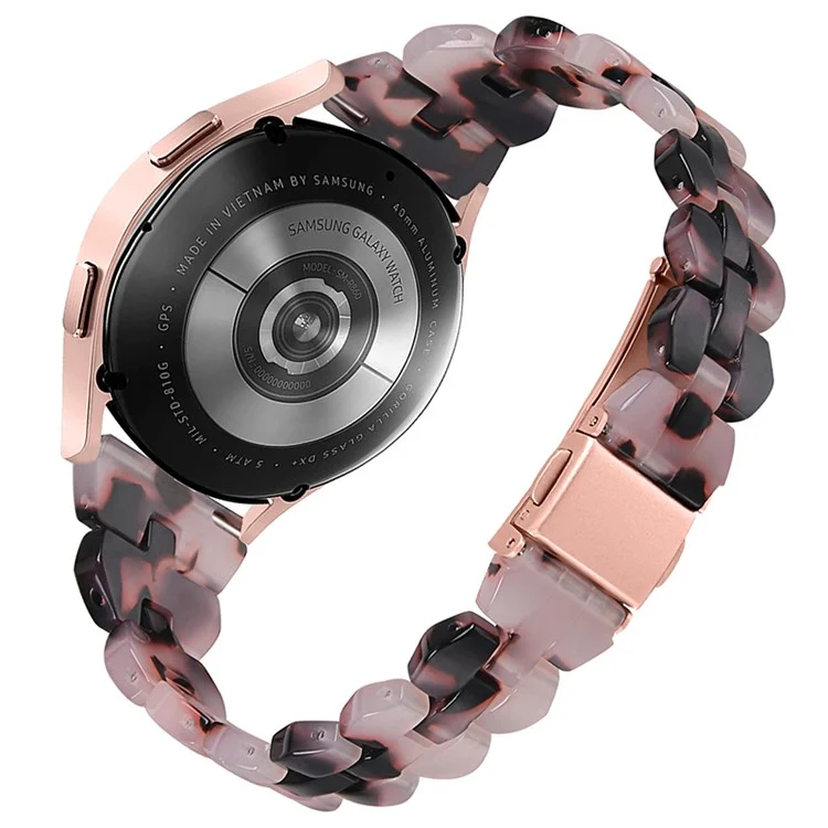 Pour Samsung Galaxy Watch6 40mm 44mm / Watch6 Classic 43mm 47mm / Watch 5 40mm 44mm / 5 Pro 45mm / Watch4 40mm 44mm Bande de montre en résine forme de losange 20mm Bracelet - Rose / Noir