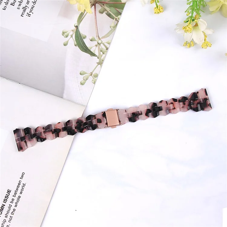 Pour Samsung Galaxy Watch6 40mm 44mm / Watch6 Classic 43mm 47mm / Watch 5 40mm 44mm / 5 Pro 45mm / Watch4 40mm 44mm Bande de montre en résine forme de losange 20mm Bracelet - Rose / Noir