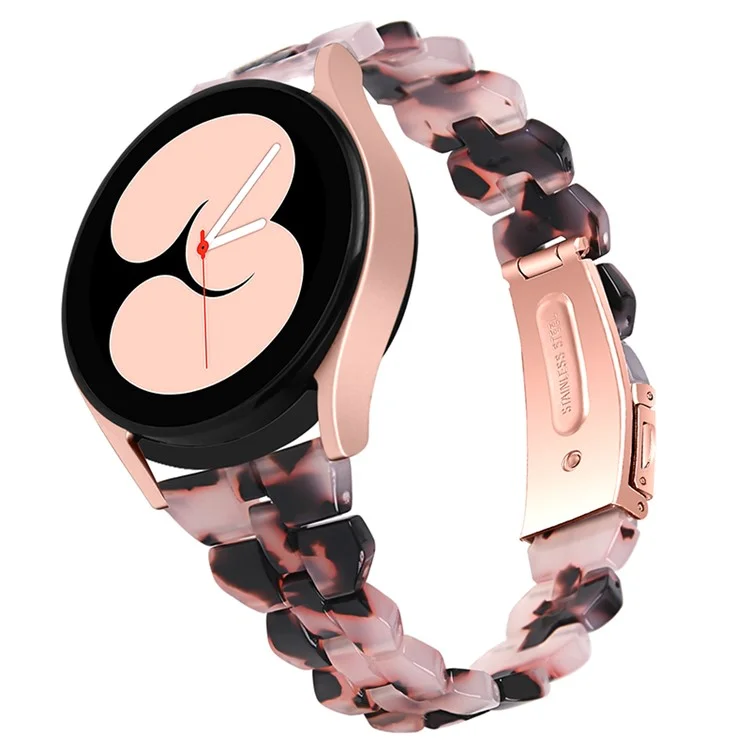 Pour Samsung Galaxy Watch6 40mm 44mm / Watch6 Classic 43mm 47mm / Watch 5 40mm 44mm / 5 Pro 45mm / Watch4 40mm 44mm Bande de montre en résine forme de losange 20mm Bracelet - Rose / Noir