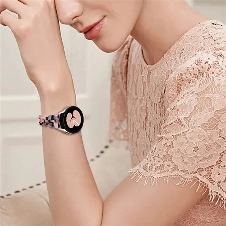 Pour Samsung Galaxy Watch6 40mm 44mm / Watch6 Classic 43mm 47mm / Watch 5 40mm 44mm / 5 Pro 45mm / Watch4 40mm 44mm Bande de montre en résine forme de losange 20mm Bracelet - Rose / Noir